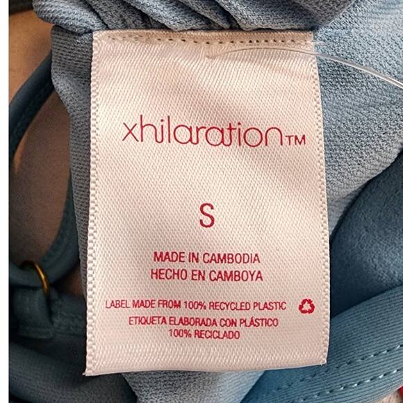 Xhilaration Jrs Longline + Cheeky Bikini Set Powder Blue S/M NEW - Picture 7 of 10